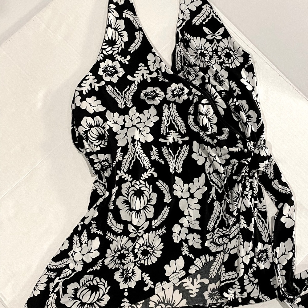 White House Black Market Large Floral Halter Top